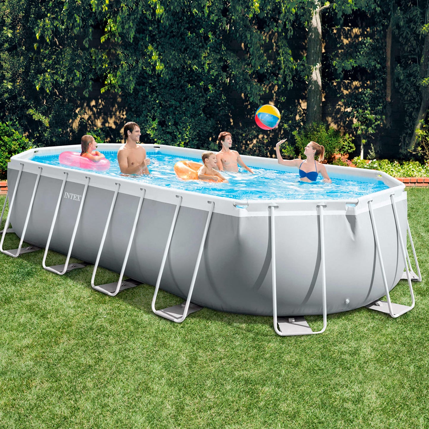 Intex 26798NP - Piscina desmontable ovalada intex prism frame 610x305x122 cm con depuradora