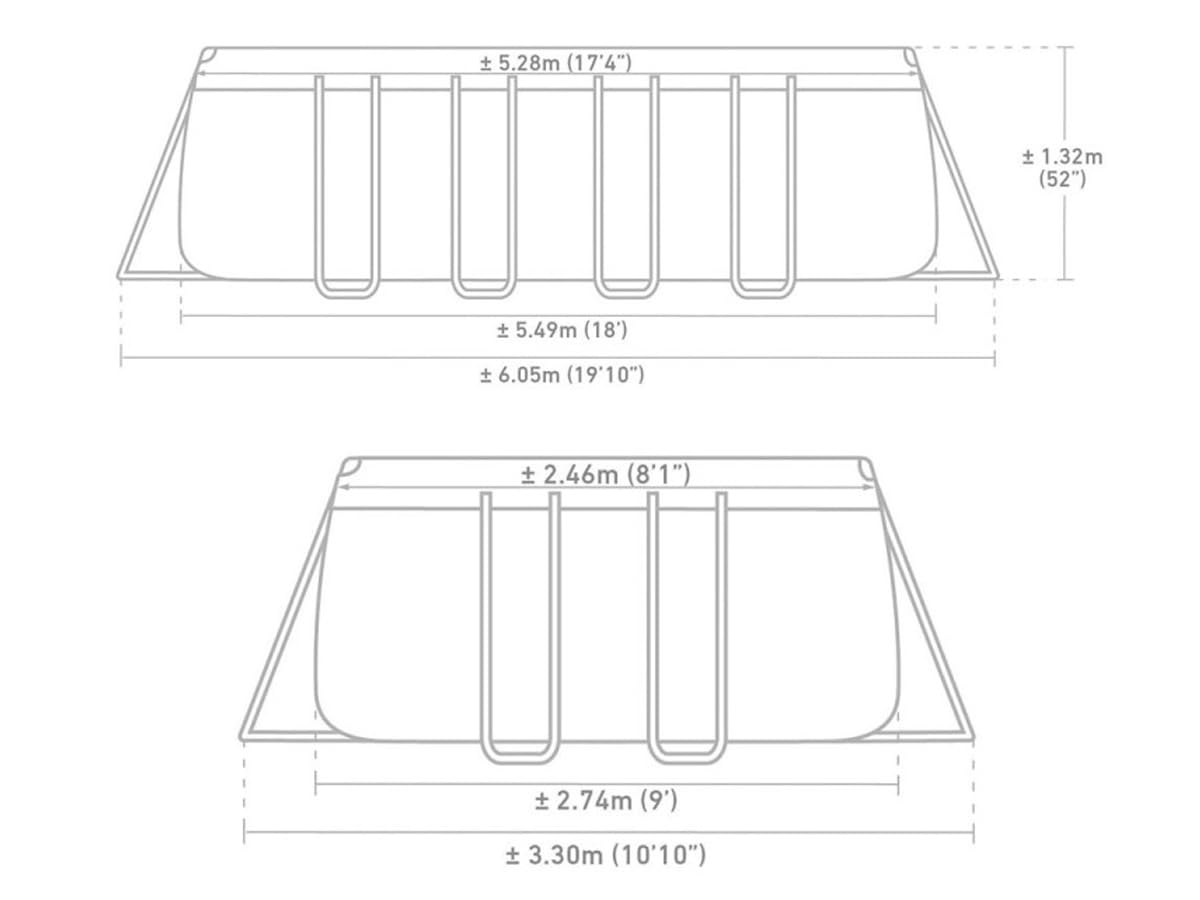 Intex 26352NP - Piscina desmontable Ultra Frame 549 x 274 x 132 cm, 17.203 litros