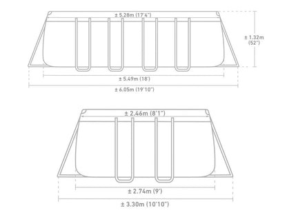 Intex 26352NP - Piscina desmontable Ultra Frame 549 x 274 x 132 cm, 17.203 litros