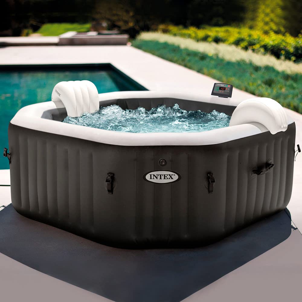 Intex Spa hinchable 4 personas octogonal, Burbujas Deluxe y chorros de agua (55081)