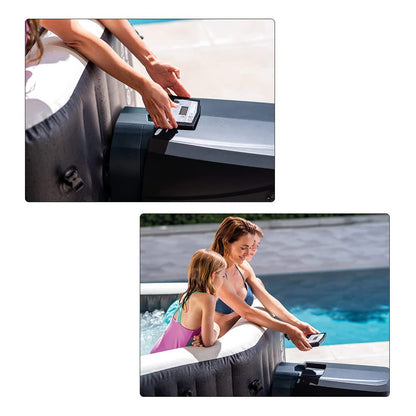 Intex Spa hinchable 4 personas octogonal, Burbujas Deluxe y chorros de agua (55081)