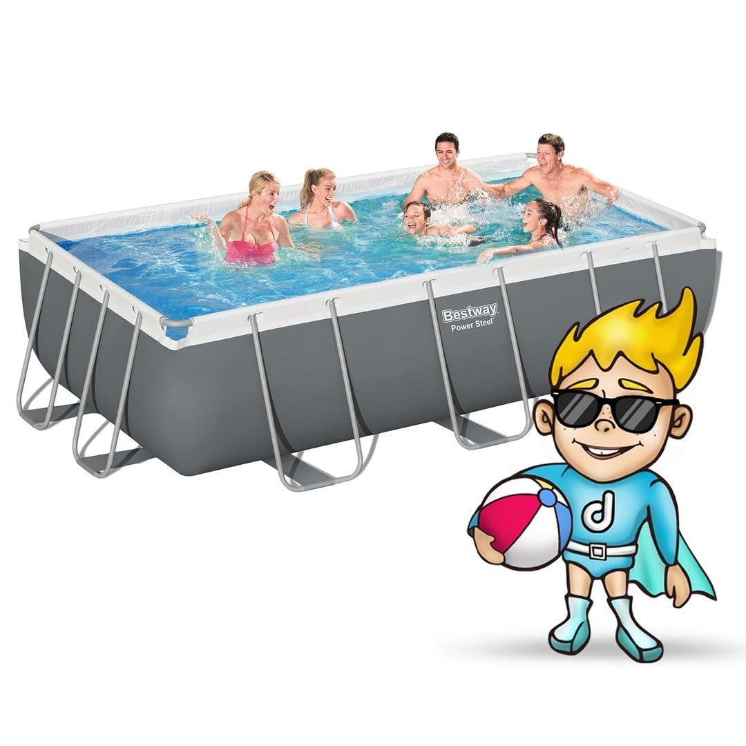 BESTWAY 56441 - Piscina Desmontable Tubular Power Steel 404x201x100 cm Depuradora de cartucho de 2.006 litros/hora