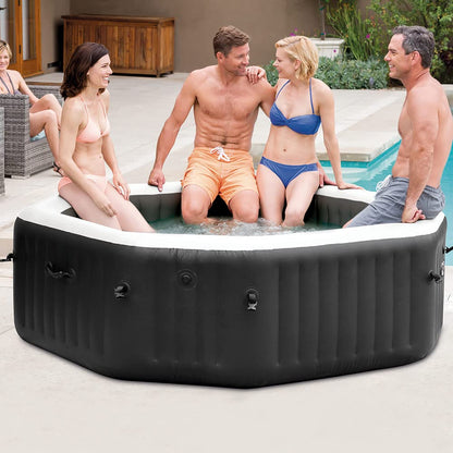 Intex Spa hinchable 4 personas octogonal, Burbujas Deluxe y chorros de agua (55081)