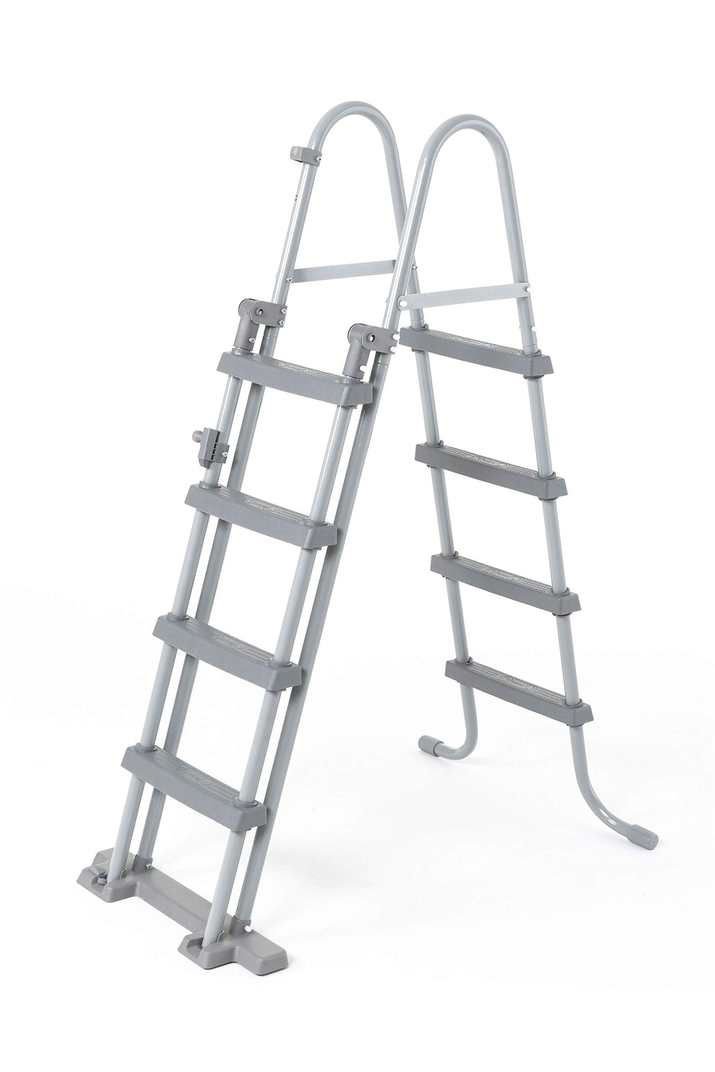 Bestway Power Steel Frame - Piscina con Filtro de Arena (488 x 244 x 122 cm, Cuadrado), Color Gris Claro