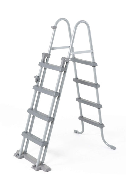 Bestway Power Steel Frame - Piscina con Filtro de Arena (488 x 244 x 122 cm, Cuadrado), Color Gris Claro