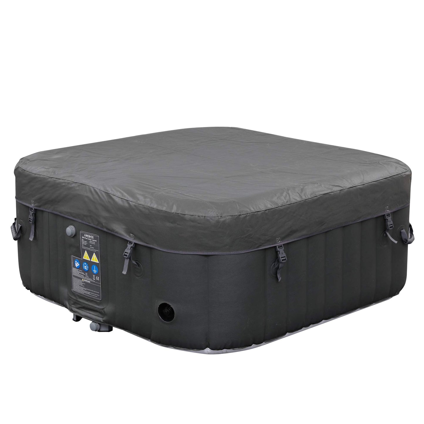 Arebos SPA Hinchable Piscina de hidromasaje | Hinchable | Cuadrada | para Interior y Exterior | 154x154cm | 4 Personas | 130 chorros de Masaje | 600 L