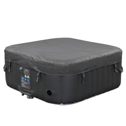 Arebos SPA Hinchable Piscina de hidromasaje | Hinchable | Cuadrada | para Interior y Exterior | 154x154cm | 4 Personas | 130 chorros de Masaje | 600 L