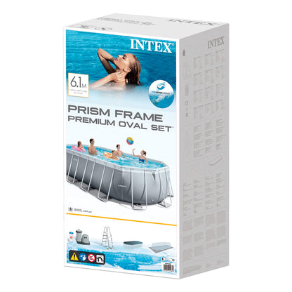 Intex 26798NP - Piscina desmontable ovalada intex prism frame 610x305x122 cm con depuradora