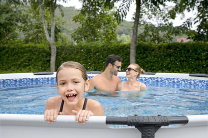 Bestway Steel Pro MAX Frame - Juego de Piscina con Bomba de Filtro (diámetro 366 x 100 cm), Color Gris Claro