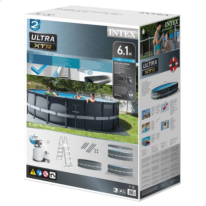 Intex Piscina elevada redonda Ultra XTR Frame 610x122 cm con depuradora (55218)